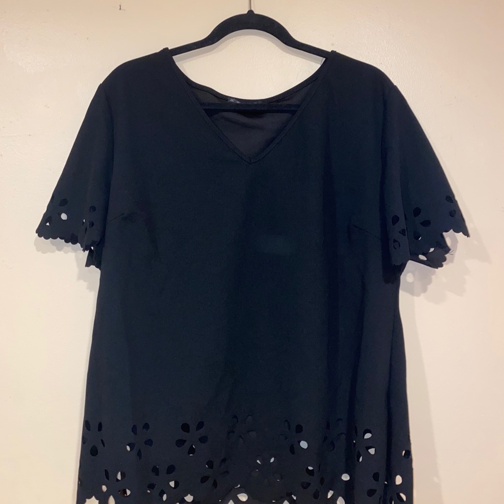 black v-neck